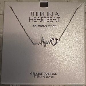 💎 Genuine Diamond Sterling Silver “There in a Heartbeat” Necklace